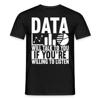 Analyste de données Data Scientist - T-shirt homme - noir - Devant - AI Model Male 178 light (178cm)