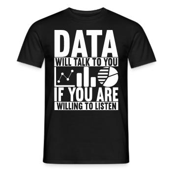 Analyste de données Data Scientist - T-shirt homme - noir - Devant - AI Model Male 178 light (178cm)