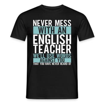 Englisch Lehrer English Teacher - Men's T-Shirt - black - Front - AI Model Male 178 light (178cm)
