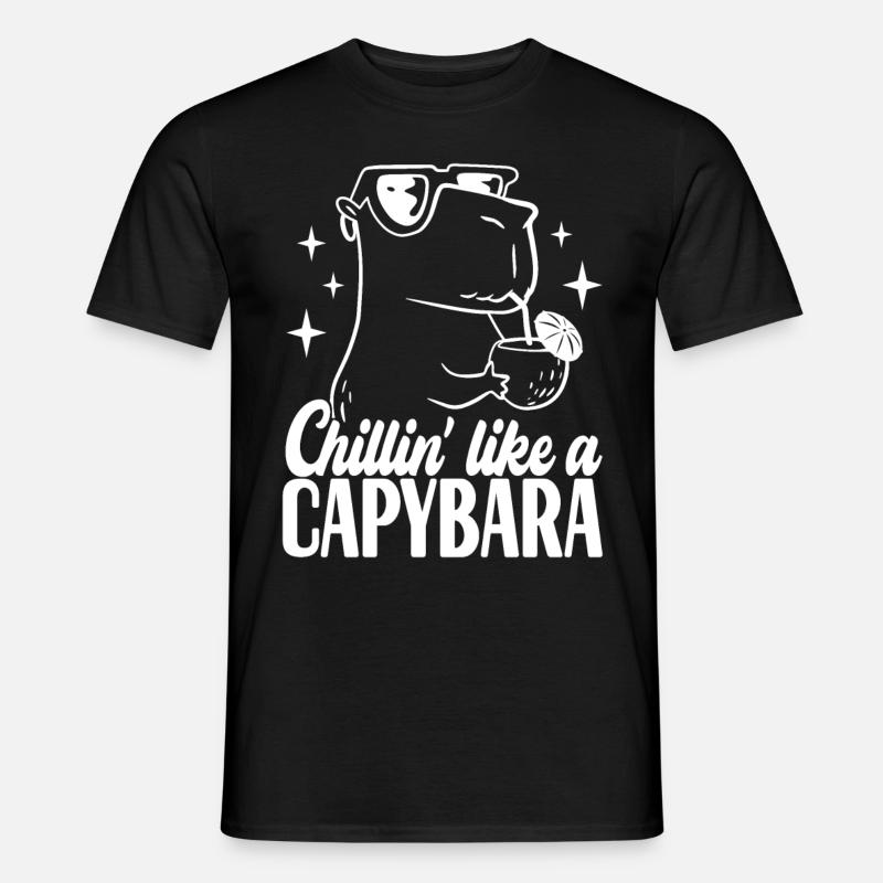 Capybara - Männer T-Shirt - Schwarz