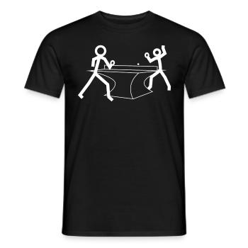 Table tennis stick figures - Men's T-Shirt - black - Front - AI Model Male 178 light (178cm)