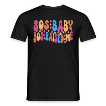 90s 90s 90s Party - Men's T-Shirt - black - Front - AI Model Male 178 light (178cm)