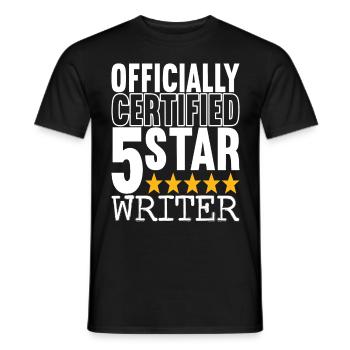 Author Writer Writer - Men's T-Shirt - black - Front - AI Model Male 178 light (178cm)