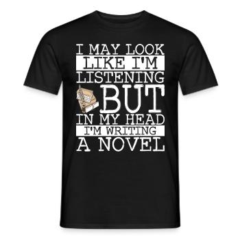 Auteur Écrivain Écrivain - T-shirt homme - noir - Devant - AI Model Male 178 light (178cm)