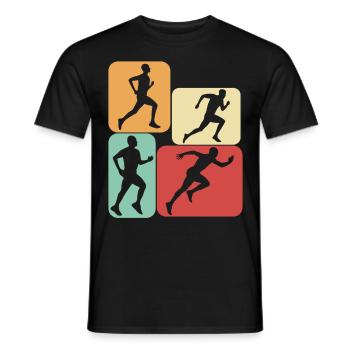 Runner Retro Running Running - T-shirt homme - noir - Devant - AI Model Male 178 light (178cm)