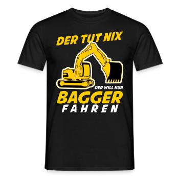Bagger Witz Baustelle Baggerfahrer - Männer T-Shirt - Schwarz - Vorne - AI Model Male 178 light (178cm)