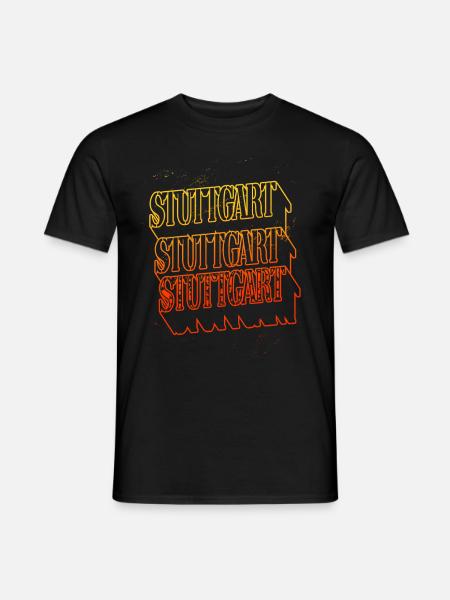 Stuttgart Deutschland Stadt Skyline Heimat Schrift - Männer T-Shirt - Schwarz