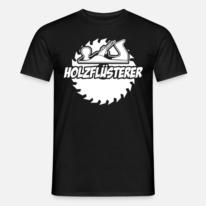 Holz Holzflüsterer Tischler - Männer T-Shirt - Schwarz