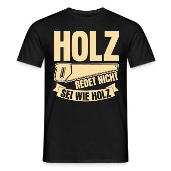 Holz Säge Tischler Schreiner Holzfäller - Männer T-Shirt - Schwarz - Vorne - AI Model Male 178 light (178cm)
