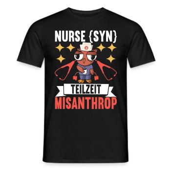 Infirmière infirmière - T-shirt homme - noir - Devant - AI Model Male 178 light (178cm)