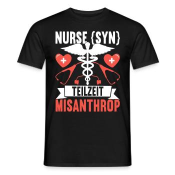 Infirmière infirmière - T-shirt homme - noir - Devant - AI Model Male 178 light (178cm)