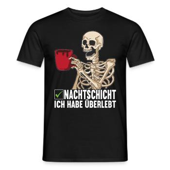 Nachtschicht Nachtdienst - Männer T-Shirt - Schwarz - Vorne - AI Model Male 178 light (178cm)