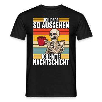 Nachtschicht Nachtdienst - Männer T-Shirt - Schwarz - Vorne - AI Model Male 178 light (178cm)