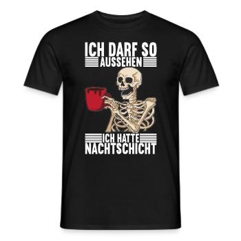 Nachtschicht Nachtdienst - Männer T-Shirt - Schwarz - Vorne - AI Model Male 178 light (178cm)