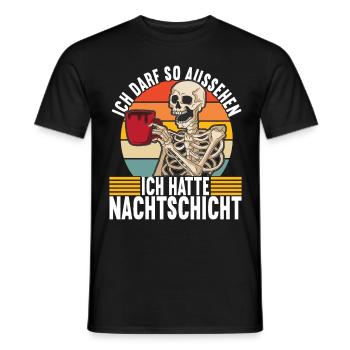 Nachtschicht Nachtdienst - Männer T-Shirt - Schwarz - Vorne - AI Model Male 178 light (178cm)