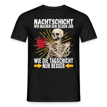 Nachtschicht Nachtdienst - Männer T-Shirt - Schwarz - Vorne - AI Model Male 178 light (178cm)