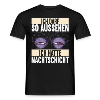 Nachtschicht Nachtdienst - Männer T-Shirt - Schwarz - Vorne - AI Model Male 178 light (178cm)
