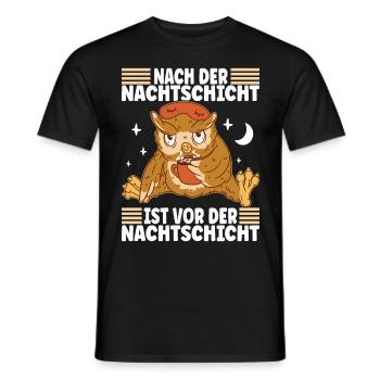 Nachtschicht Nachtdienst - Männer T-Shirt - Schwarz - Vorne - AI Model Male 178 light (178cm)