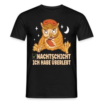 Nachtschicht Nachtdienst - Männer T-Shirt - Schwarz - Vorne - AI Model Male 178 light (178cm)