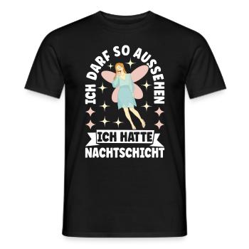 Nachtschicht Nachtdienst - Männer T-Shirt - Schwarz - Vorne - AI Model Male 178 light (178cm)