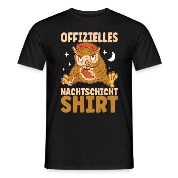 Nachtschicht Nachtdienst - Männer T-Shirt - Schwarz - Vorne - AI Model Male 178 light (178cm)