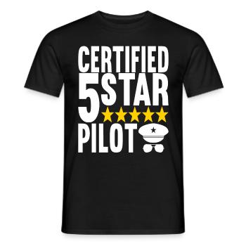 Pilot Flugzeug - Männer T-Shirt - Schwarz - Vorne - AI Model Male 178 light (178cm)