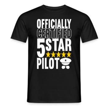 Pilot Flugzeug - Männer T-Shirt - Schwarz - Vorne - AI Model Male 178 light (178cm)