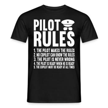 Pilot Flugzeug - Männer T-Shirt - Schwarz - Vorne - AI Model Male 178 light (178cm)