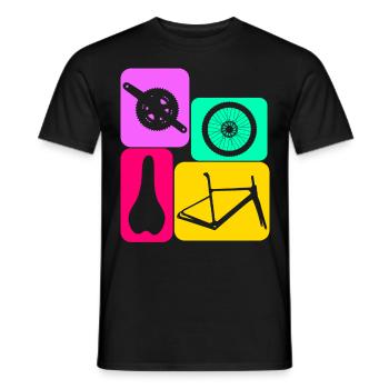 Bicycle Cyclists Cyclists - Men's T-Shirt - black - Front - AI Model Male 178 light (178cm)