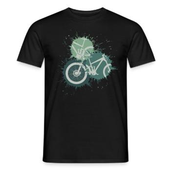 Bicycle Cyclist Mountain Bike - Men's T-Shirt - black - Front - AI Model Male 178 light (178cm)