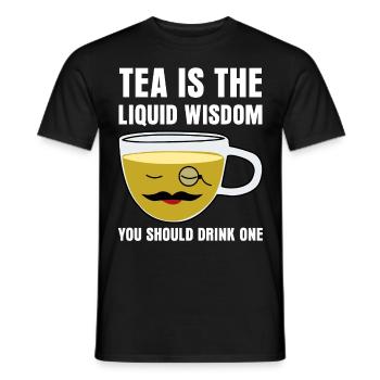 Tea Drinker Teacup Funny Tea Bag Tea - Men's T-Shirt - black - Front - AI Model Male 178 light (178cm)