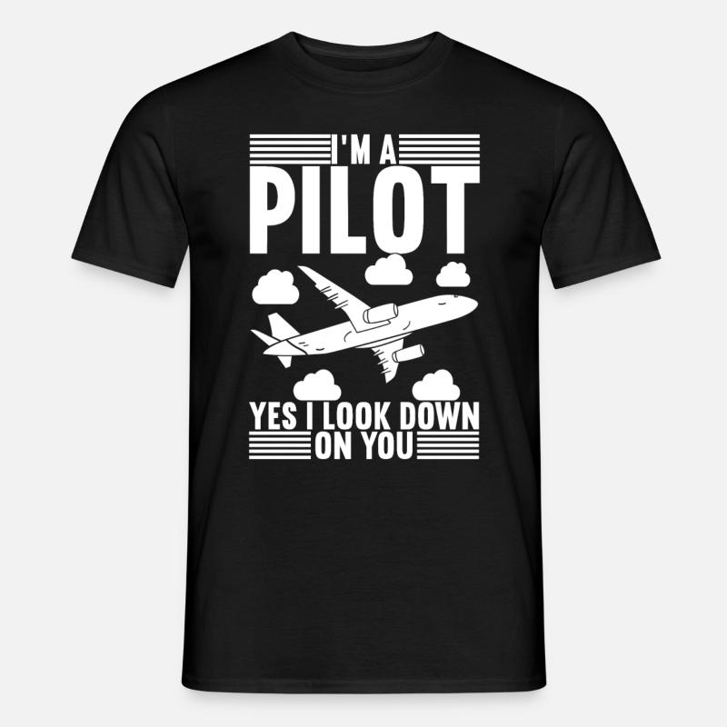 Pilot Flugzeug - Männer T-Shirt - Schwarz