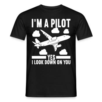 Pilot Flugzeug - Männer T-Shirt - Schwarz - Vorne - AI Model Male 178 light (178cm)