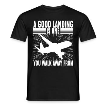 Pilot Flugzeug - Männer T-Shirt - Schwarz - Vorne - AI Model Male 178 light (178cm)