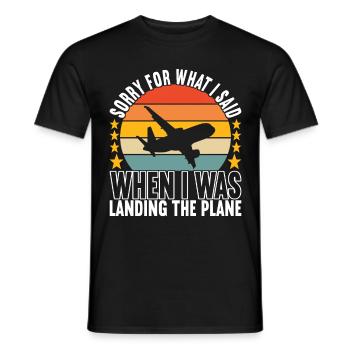 Pilot Flugzeug - Männer T-Shirt - Schwarz - Vorne - AI Model Male 178 light (178cm)