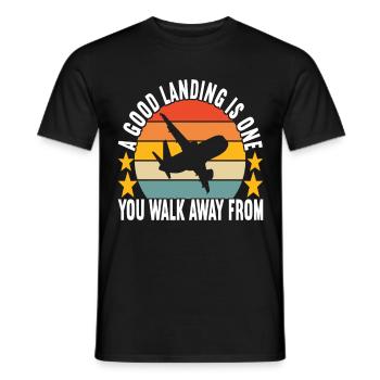 Pilot Flugzeug - Männer T-Shirt - Schwarz - Vorne - AI Model Male 178 light (178cm)