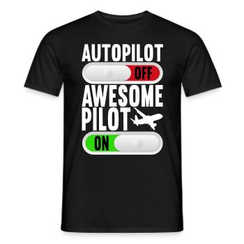 Pilot Flugzeug - Männer T-Shirt - Schwarz - Vorne - AI Model Male 178 light (178cm)