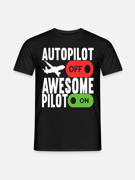 Pilot Flugzeug - Männer T-Shirt - Schwarz