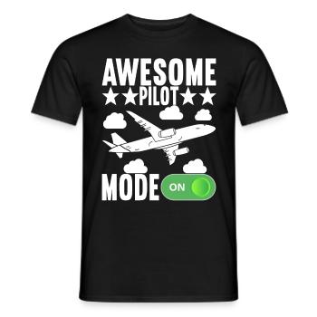 Pilot Flugzeug - Männer T-Shirt - Schwarz - Vorne - AI Model Male 178 light (178cm)