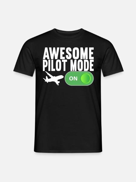 Pilot Flugzeug - Männer T-Shirt - Schwarz