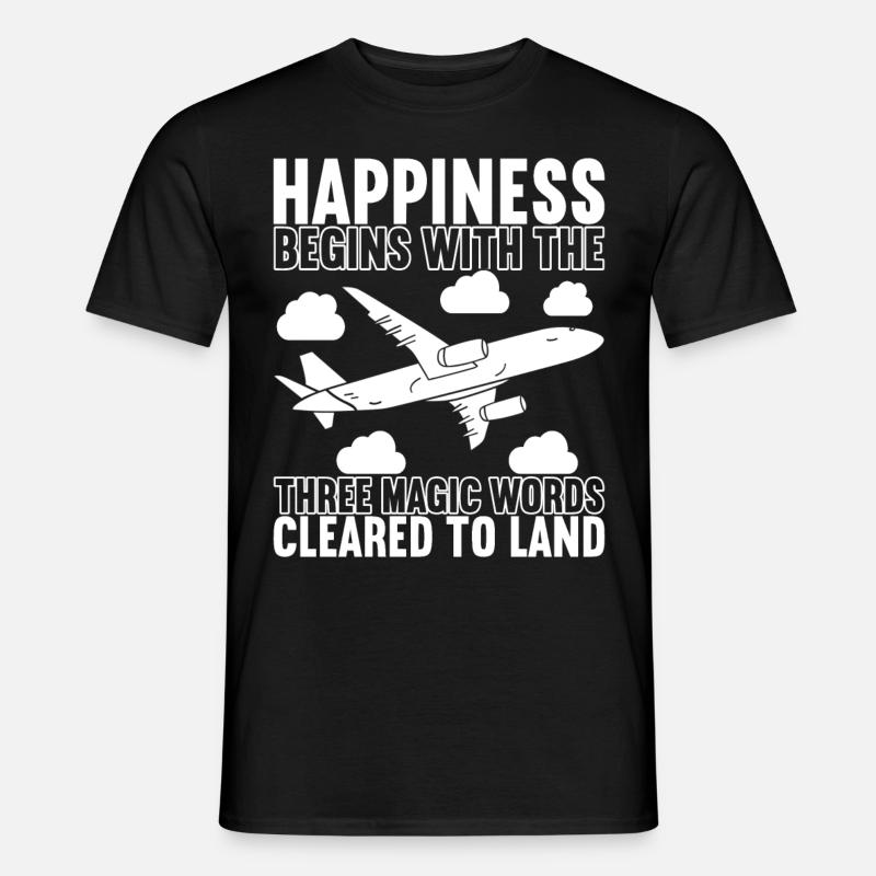 Pilot Flugzeug - Männer T-Shirt - Schwarz