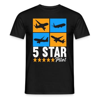 Pilot Flugzeug - Männer T-Shirt - Schwarz - Vorne - AI Model Male 178 light (178cm)