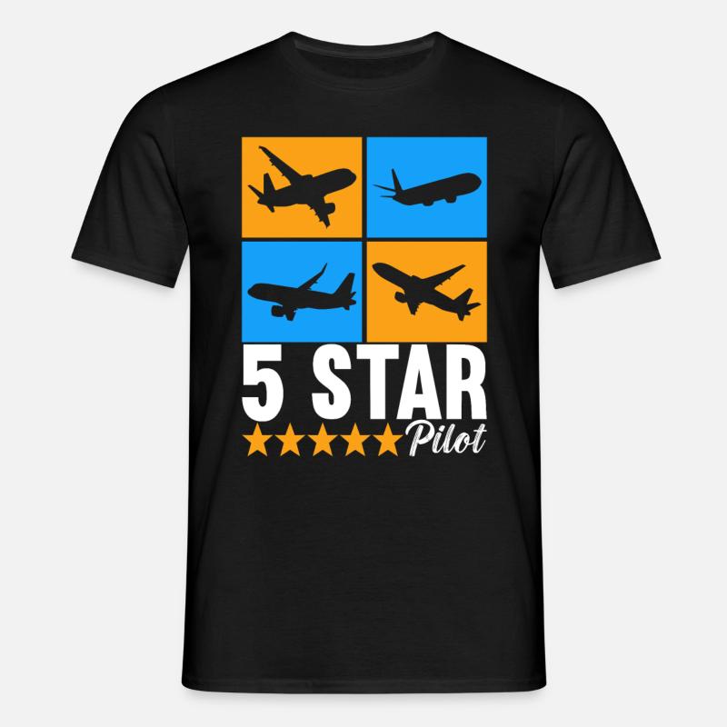 Pilot Flugzeug - Männer T-Shirt - Schwarz