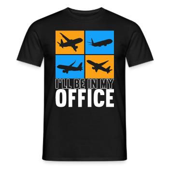 Pilot Flugzeug - Männer T-Shirt - Schwarz - Vorne - AI Model Male 178 light (178cm)