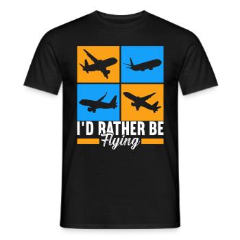 Pilot Flugzeug - Männer T-Shirt - Schwarz - Vorne - AI Model Male 178 light (178cm)
