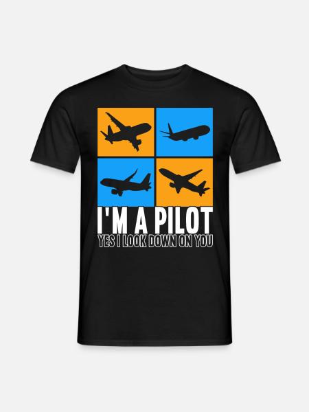 Pilot Flugzeug - Männer T-Shirt - Schwarz