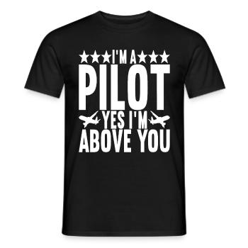 Pilot Flugzeug - Männer T-Shirt - Schwarz - Vorne - AI Model Male 178 light (178cm)