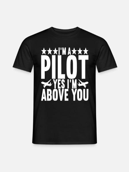 Pilot Flugzeug - Männer T-Shirt - Schwarz