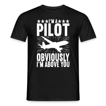 Pilot Flugzeug - Männer T-Shirt - Schwarz - Vorne - AI Model Male 178 light (178cm)