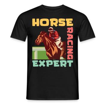 Horse Racing Expert / Pferdesport - Männer T-Shirt - Schwarz - Vorne - AI Model Male 178 light (178cm)